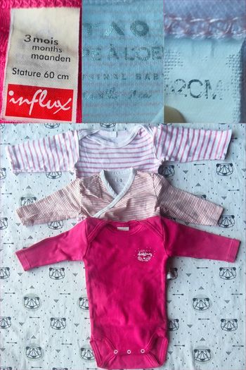 Lot de bodies ML taille 3 mois