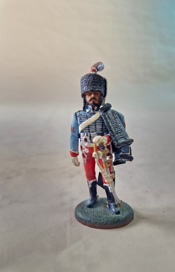 Figurine en plomb,  peinte à la main  , Del prado  , brigadier Hussard  , 1er rgt , 1810