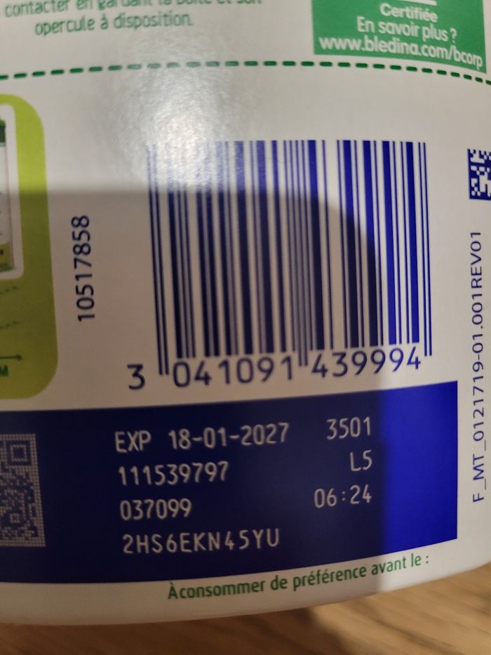 Lait bledilait 1er âge neuf - photo numéro 2