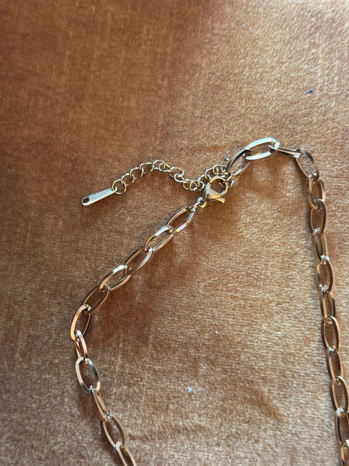 Collier chaîne dorée acier inoxydable – pendentif citron coloré - photo numéro 6