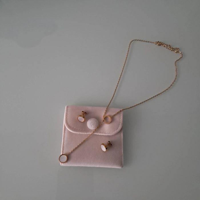 Parure acier inoxydable rond nacré blanc - photo numéro 8