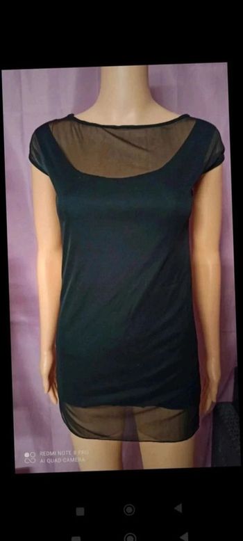 Top  haut noir transparent noir taille s