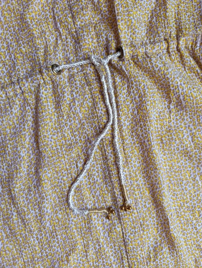 Petite robe d'été Kookaï jaune et doré motif léopard 38 coton et fibres métallisées - photo numéro 10