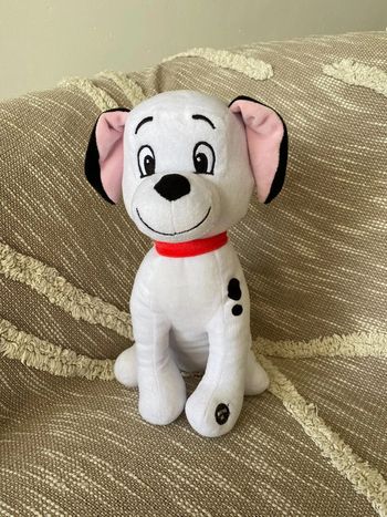 Peluche doudou interactive 30cm disney les 101 dalmatiens chien blanc tacheté noir très bon état