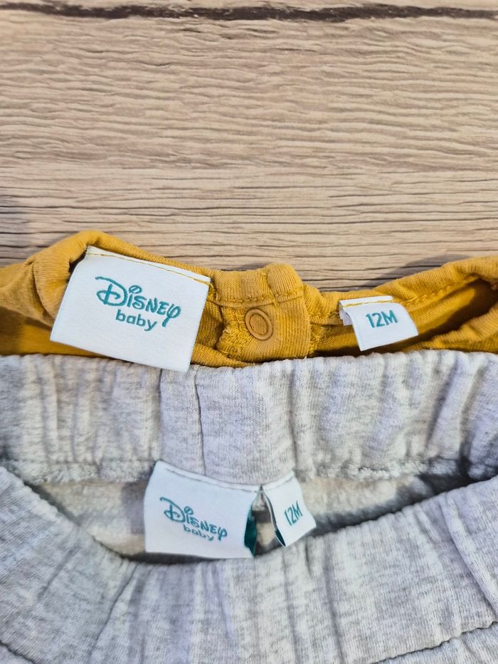 Ensemble Winnie l'ourson jaune et gris, Disney Baby, 12 mois. - photo numéro 3