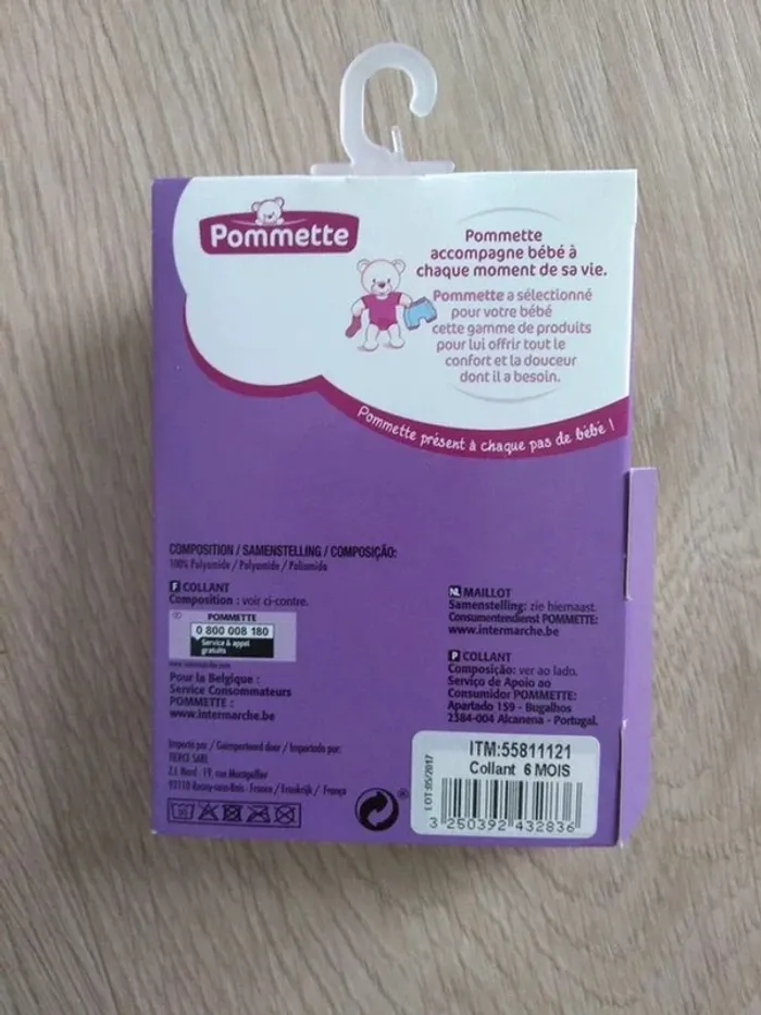 1 paire de collants fins rose Pommette neuve 17/18 - photo numéro 2