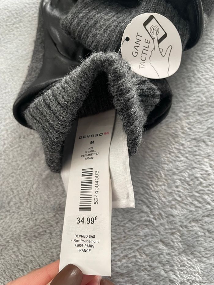 Gant gris noir tactile Devred - taille M - photo numéro 4