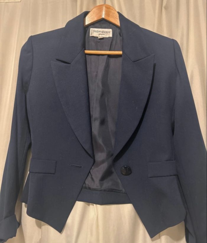 Veste tailleur bleu marine femme
