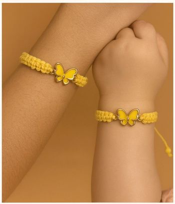 Bracelet papillon jaune