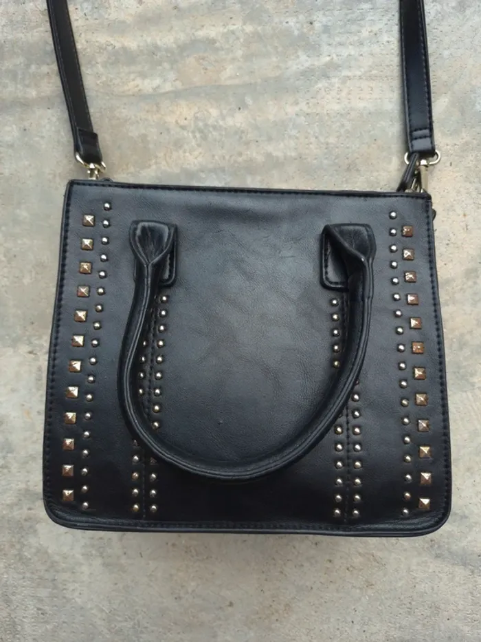 Sac à main carré avec bandoulière noir - photo numéro 9