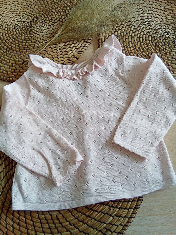 Gilet rose avec jolis motifs en broderie Orchestra taille 24 mois - photo numéro 6