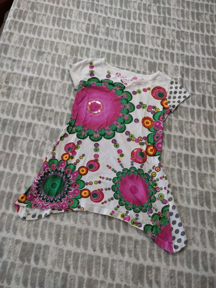 Tunique tee-shirt sans manches multicolore Desigual taille 8 ans - photo numéro 1