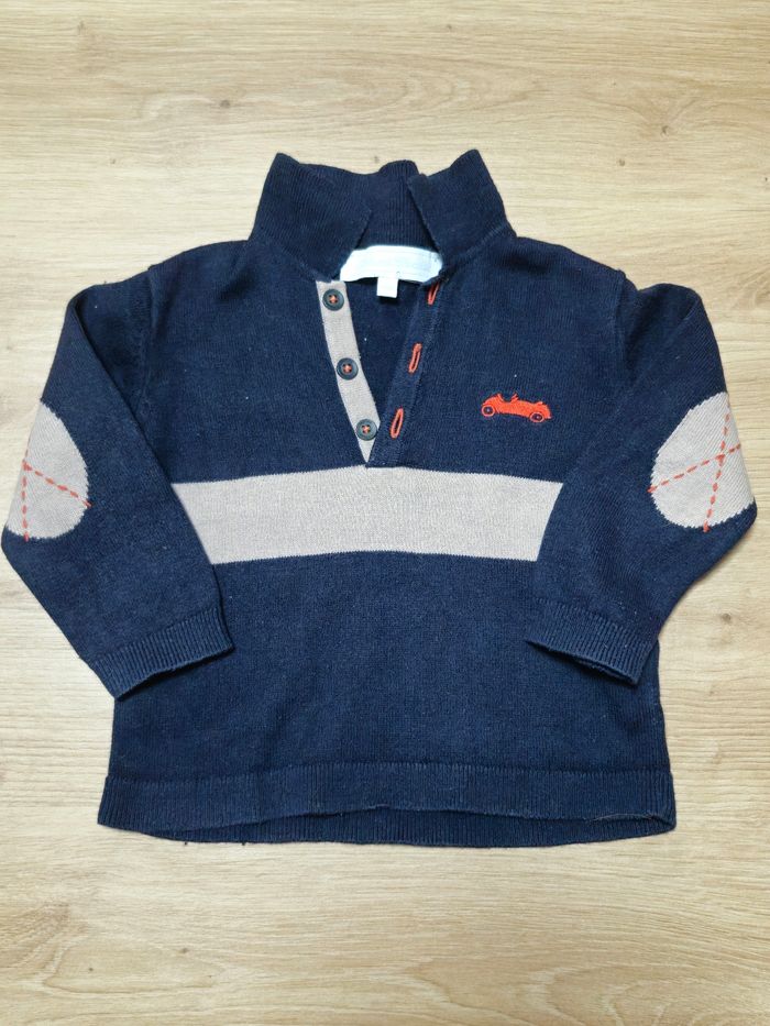 Polo pour garçon de 18 mois, tartine et chocolat en très bon état.