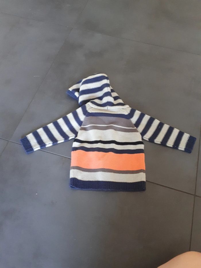 Gilet zippé Influx 6 mois gris bleu marine corail - photo numéro 4