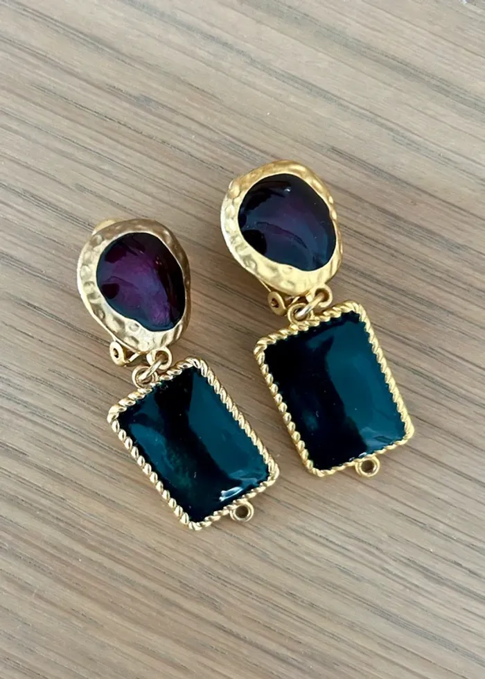 Boucles d’oreilles vintage à clips dorées