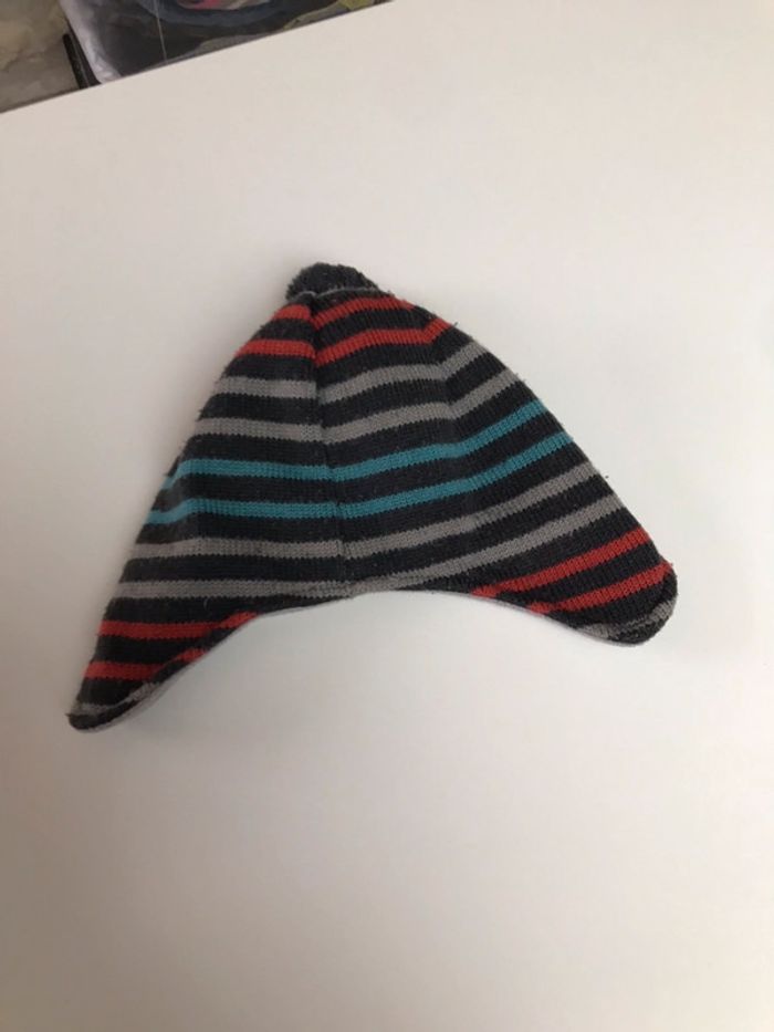 Bonnet à rayure cache oreille taille 2 ans 51 cm - photo numéro 3