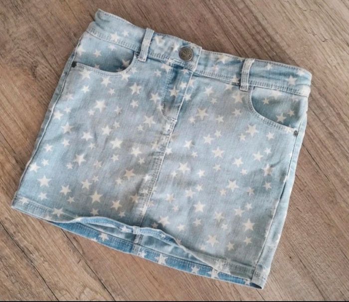 Jupe jeans imprimée étoile 6 ans - photo numéro 2