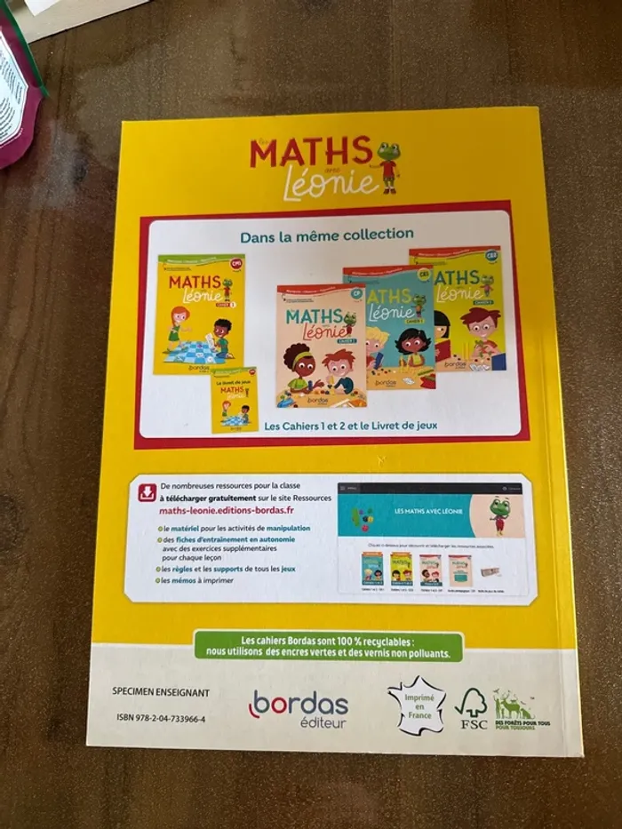 Livre les maths avec Léonie cahier 1 cm1 - photo numéro 3