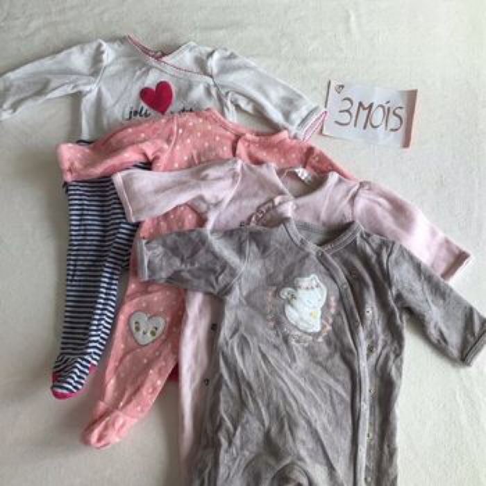 10 pyjamas velours 3 mois fille - photo numéro 2