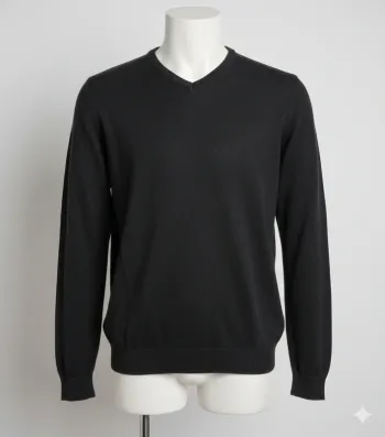 Pull col v noir homme gémo S