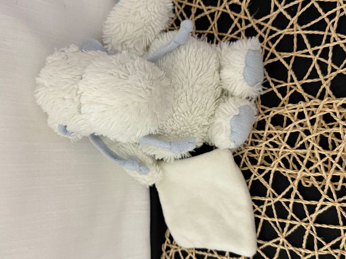 Doudou et compagnie hippopotame blanc bleu mouchoir - photo numéro 3