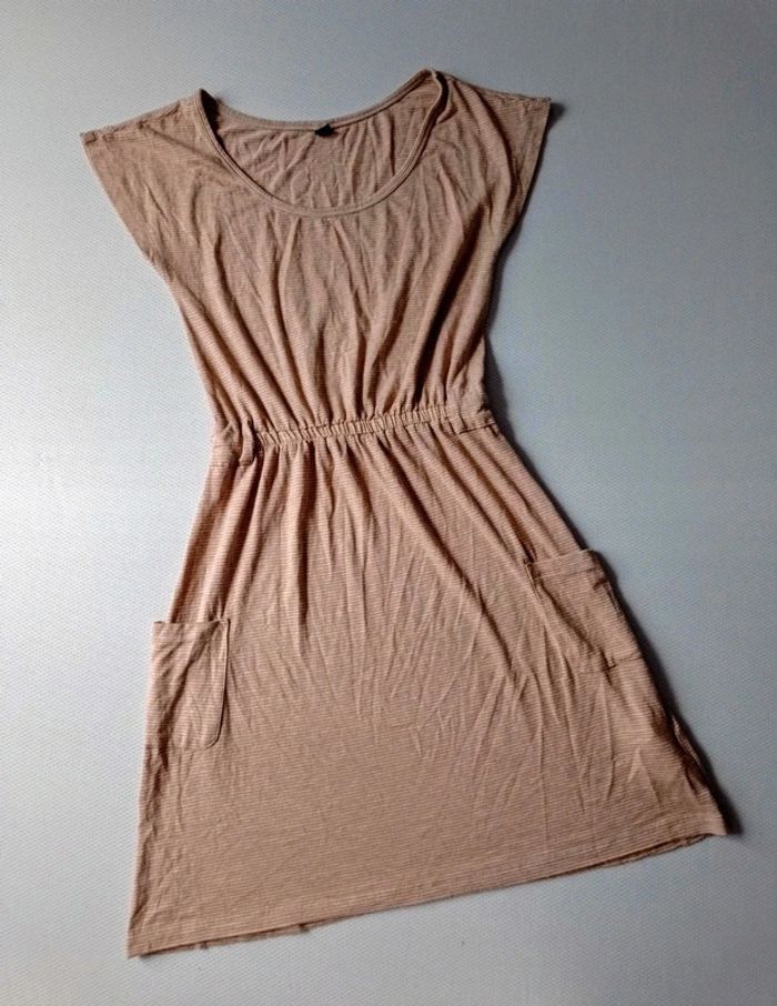 Robe été beige à rayures 36/S