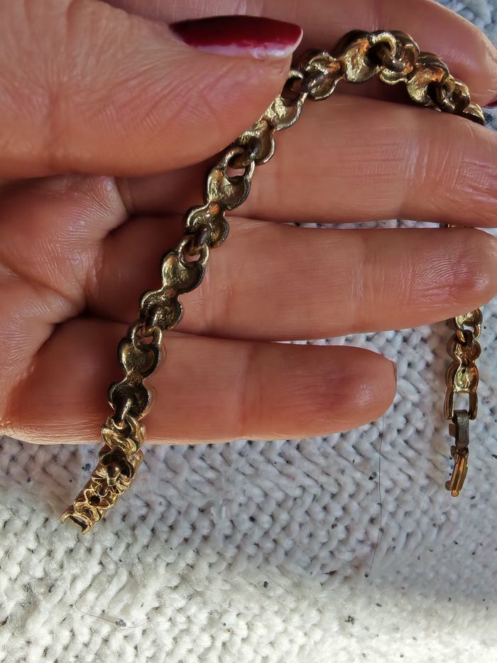 Bracelet doré cœurs aux strass vintage - photo numéro 2