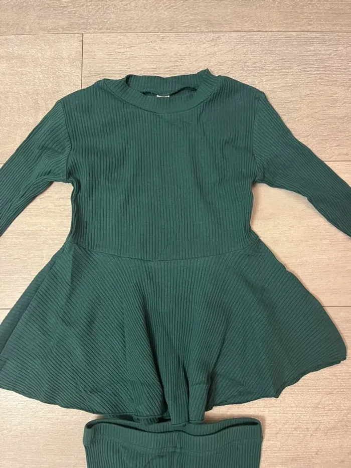 Ensemble confortable péplum vert fille SHEIN 120cm 5/6 ans - photo numéro 3