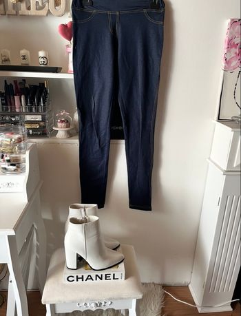 Jegging imitation jean bleu marine T.36 Mim TBE 👖