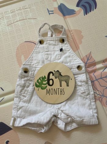 Salopette blanche garçon kiabi 6 mois