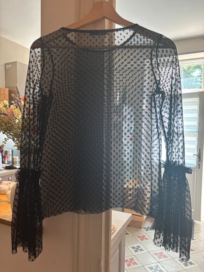 Blouse transparente a pois - Taille XS - photo numéro 2