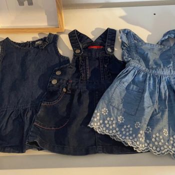 Lots de 3 robes en jeans