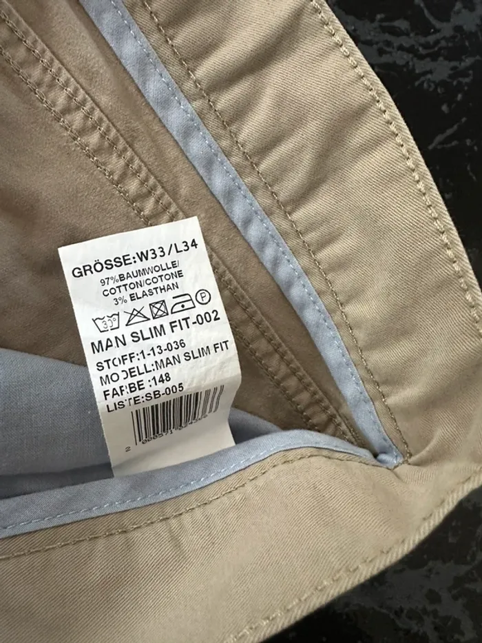 Pantalon manor beige W33L34 - photo numéro 3
