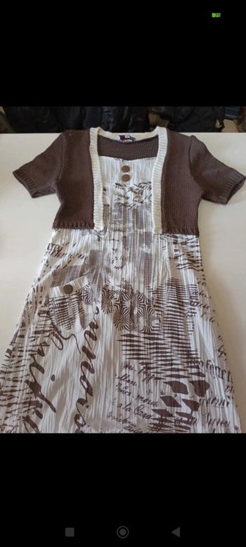 Robe midi femme légère avec gilet inclu manches courtes Armand Thiery taille 40