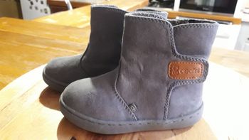Bottines cuir suédé gris fourrées Obaïbi