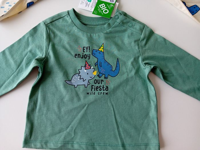 Lot dex2 t-shirts 6 mois coton bio - photo numéro 3