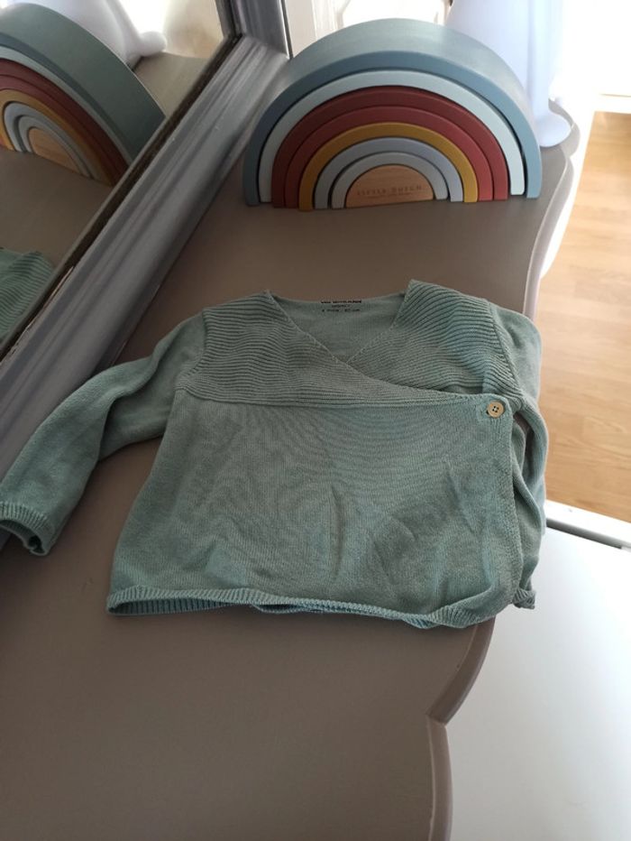 Pull fin vert de gris 6 mois Verbaudet - photo numéro 2