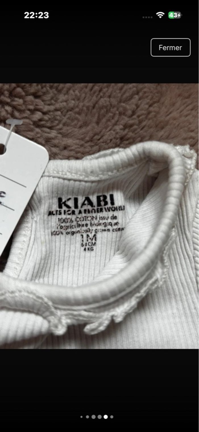 Ensemble bébé KIABI 1 mois 🤍 ultra mignon – état impeccable – coton doux - photo numéro 5