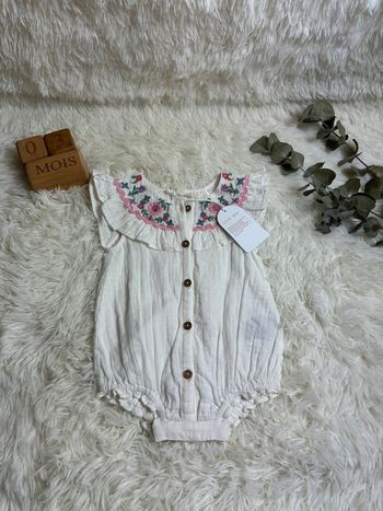Barboteuse gaze de coton Louise Misha taille 3 mois