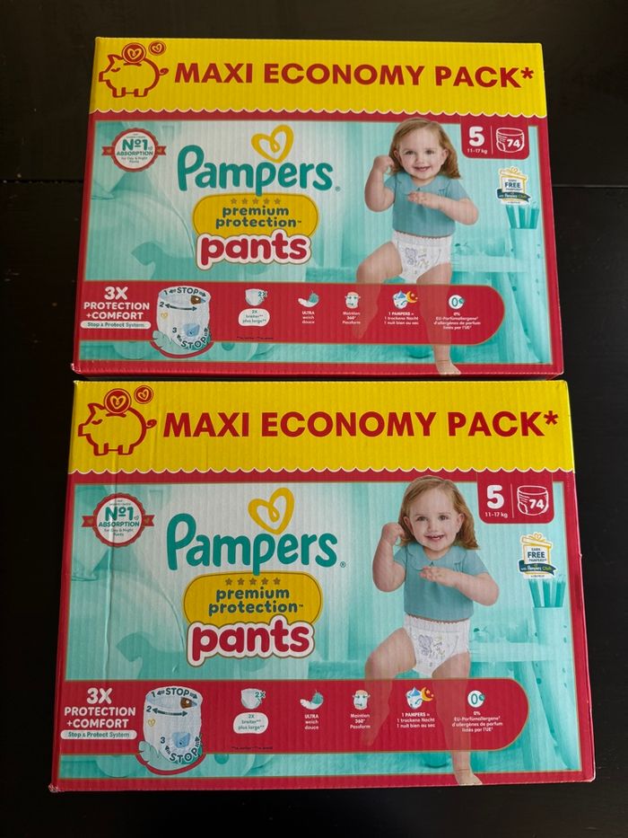 148 couches Pampers premuim pants taille 5