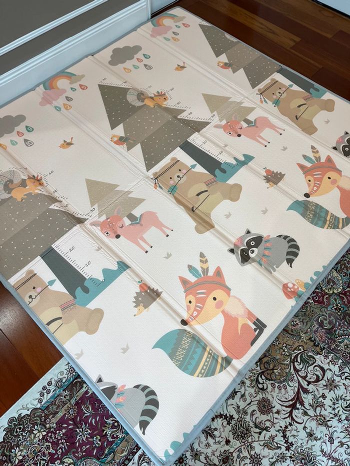 Tapis de jeu en mousse pour bébé pliable et réversible Taille 180x200x1,5cm - photo numéro 2