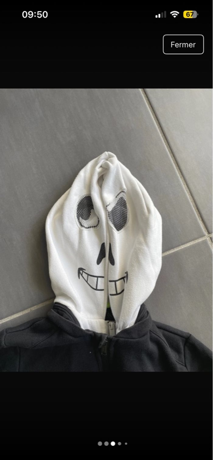 Gilet IKKS Blanc Noir garçon 8ans Neuf sweat pull - photo numéro 3