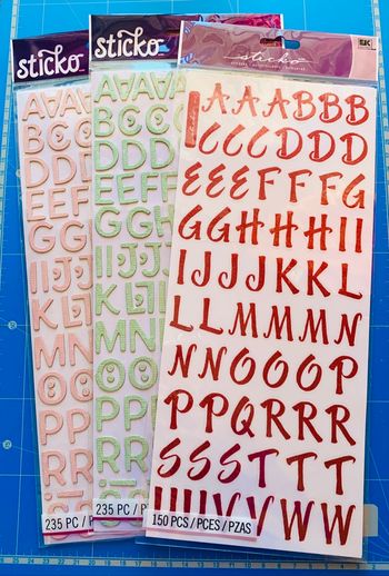 Lot 3 blisters autocollants alphabets Sticko
