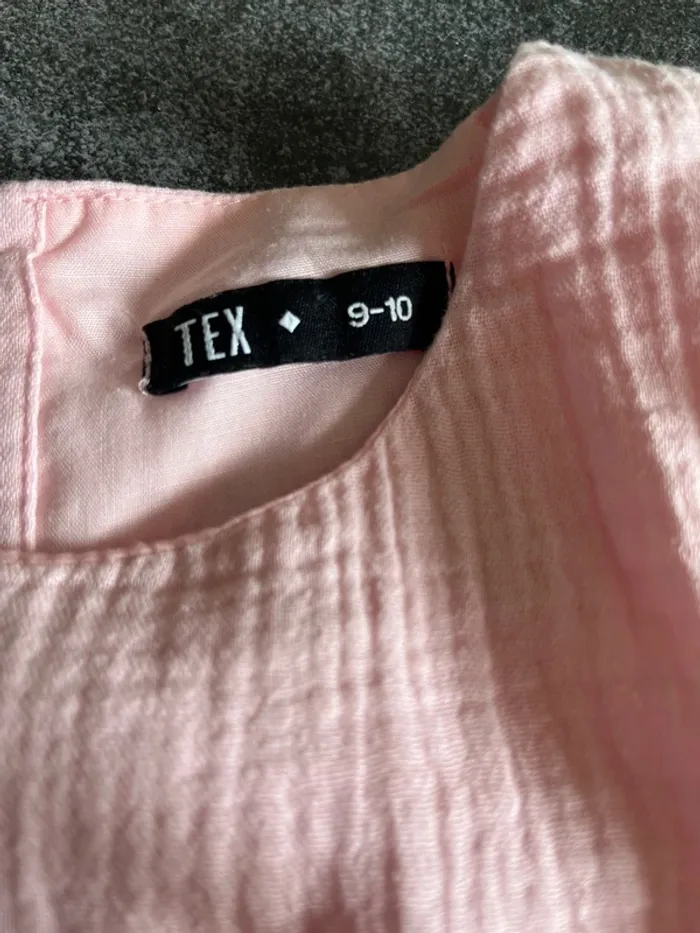 Robe longue manche courte rose 9-10 ans tex - photo numéro 3