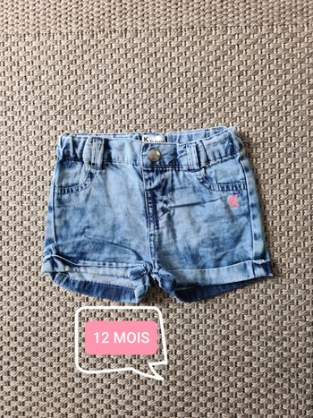 Short bleu jean léger - 12 mois