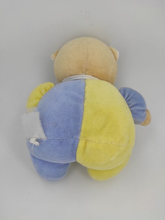 Doudou Ours Jaune et Bleu Bengy Tax - photo numéro 2