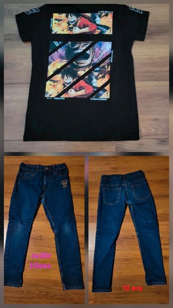 1 jean + 1 t-shirt one piece 10 ans