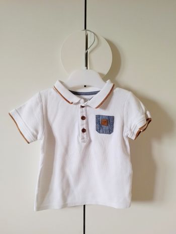 Polo courte blanche blanc