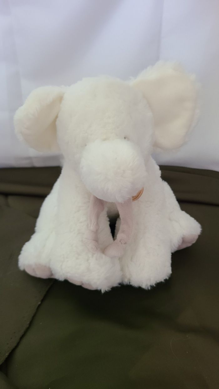 Eléphant DOUDOU ET COMPAGNIE blanc et taupe - photo numéro 5