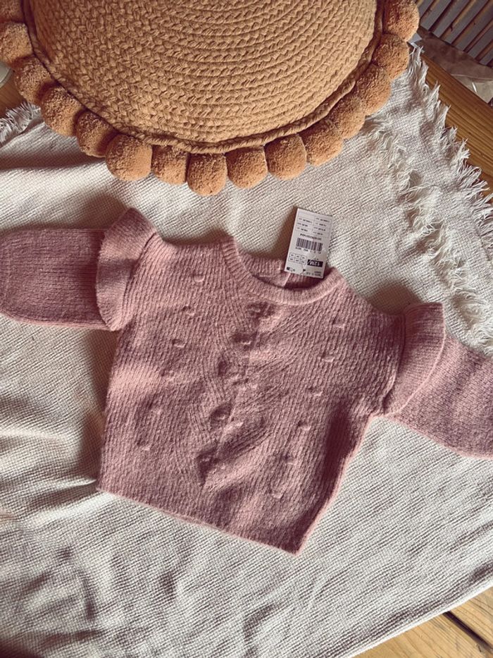 Pull en maille rose volant neuf gemo
